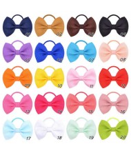 (20 pcs) Solid Color Rubber Band Bow Baby/ Toddler Hair Band Set