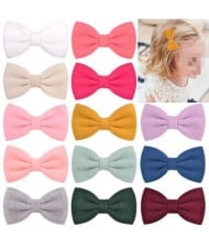 (16 pcs) Adorable Bowknot Baby Girl Cloth Hair Clip Set