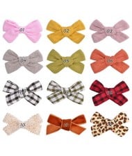 (12 pcs) Graceful Bowknot Toddler Cloth Hair Clip Set