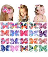 (20 pcs) 6 Inches Big Bowknot Baby Girl/ Kids Hair Clip Set