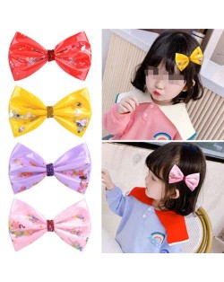 (4pcs) Fashion Elements Decorated 4.7 Inches Baby Girl Bowknot Hair Clip Set