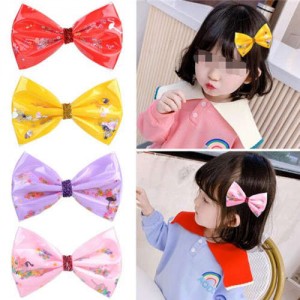 (4pcs) Fashion Elements Decorated 4.7 Inches Baby Girl Bowknot Hair Clip Set