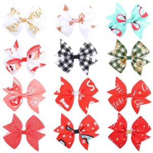 (12 pcs) High Fashion Holiday Style Baby Girl/ Kids Hair Clip Set