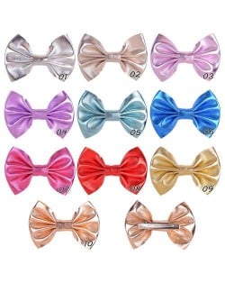 (10 pcs) Shining Bowknot Baby Girl Cloth Hair Clip Set/ Hair Accessories