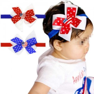 (2 pcs) U.S. National Day Fashion Baby/ Toddler Bowknot Hair Band Set
