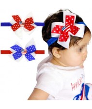 (2 pcs) U.S. National Day Fashion Baby/ Toddler Bowknot Hair Band Set