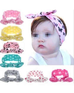 (8 pcs) Hight Fashion Elements Prints Cute Bowknot Baby/ Toddler Cloth Hair Band Set