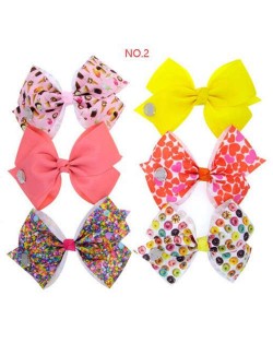 (6 pcs) U.S. High Fashion Colorful Bowknot Baby Girl Hair Clip Set/ Hair Accessories - NO.2