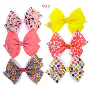 (6 pcs) U.S. High Fashion Colorful Bowknot Baby Girl Hair Clip Set/ Hair Accessories - NO.2