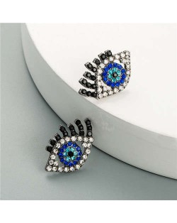 U.S. High Fashion Charming Eyes Vintage Design Shining Fashion Women Earrings - Blue