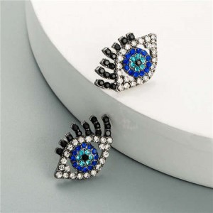 U.S. High Fashion Charming Eyes Vintage Design Shining Fashion Women Earrings - Blue