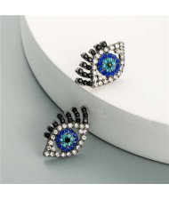 U.S. High Fashion Charming Eyes Vintage Design Shining Fashion Women Earrings - Blue