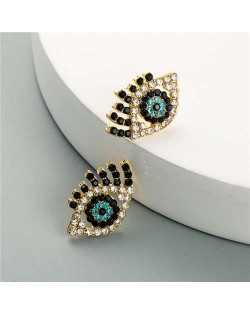 U.S. High Fashion Charming Eyes Vintage Design Shining Fashion Women Earrings - Black