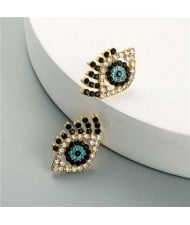 U.S. High Fashion Charming Eyes Vintage Design Shining Fashion Women Earrings - Black