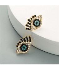 U.S. High Fashion Charming Eyes Vintage Design Shining Fashion Women Earrings - Black