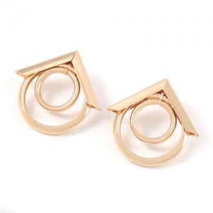 Arrow and Rings Geometric Combo Alloy Wholesale Earrings - Golden