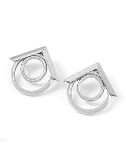 Arrow and Rings Geometric Combo Alloy Wholesale Earrings - Silver