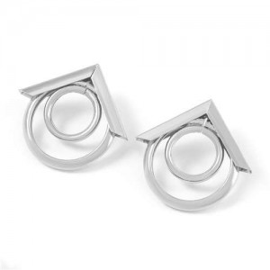 Arrow and Rings Geometric Combo Alloy Wholesale Earrings - Silver