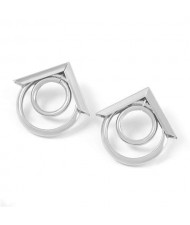 Arrow and Rings Geometric Combo Alloy Wholesale Earrings - Silver
