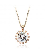 Eternal Love Sparking Zircon 18K Rose Gold Pendant Necklace