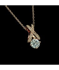 Perfect Design Austrian Crystal 18K Rose Gold Pendant Necklace