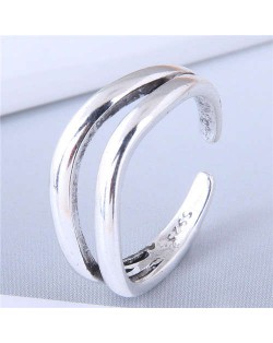 Vintage Style Dual Layers Open-end Design Fashion Copper Ring