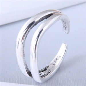 Vintage Style Dual Layers Open-end Design Fashion Copper Ring