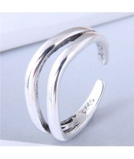 Vintage Style Dual Layers Open-end Design Fashion Copper Ring