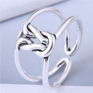 Twist Pattern Design Hollow Fashion Vintage Copper Ring