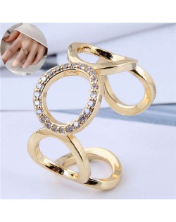 Rounds Combo Korean Fashion Golden Women Open Ring