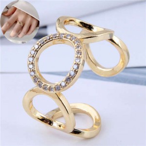 Rounds Combo Korean Fashion Golden Women Open Ring