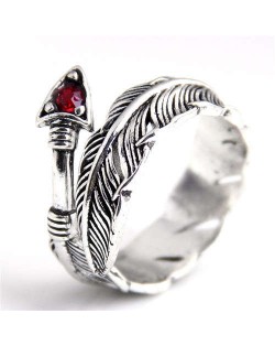 Arrow and Feather Vintage Fashion Women Open Alloy Ring