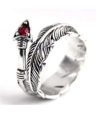 Arrow and Feather Vintage Fashion Women Open Alloy Ring