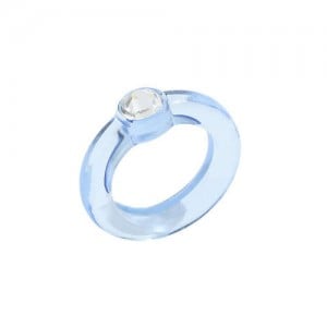 U.S. High Fashion Acrylic Costume Ring - Blue