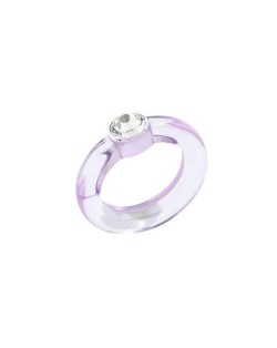 U.S. High Fashion Acrylic Costume Ring - Violet