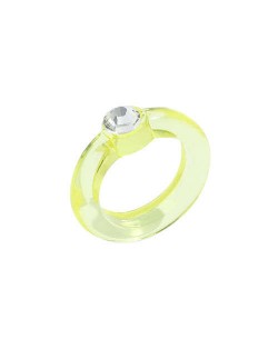 U.S. High Fashion Acrylic Costume Ring - Light Yellow