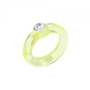 U.S. High Fashion Acrylic Costume Ring - Light Yellow