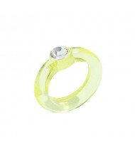 U.S. High Fashion Acrylic Costume Ring - Light Yellow