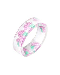 Fruits Fashion Acrylic Women Wholesale Ring - Grape