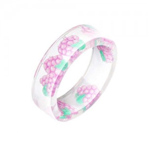 Fruits Fashion Acrylic Women Wholesale Ring - Grape