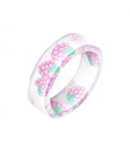 Fruits Fashion Acrylic Women Wholesale Ring - Grape