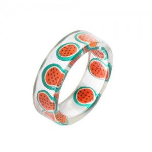 Fruits Fashion Acrylic Women Wholesale Ring - Watermelon