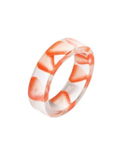 Fruits Fashion Acrylic Women Wholesale Ring - Strawberry Slice 