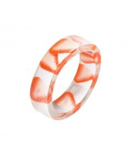 Fruits Fashion Acrylic Women Wholesale Ring - Strawberry Slice 