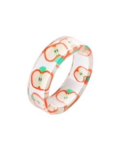 Fruits Fashion Acrylic Women Wholesale Ring - Apple