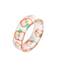 Fruits Fashion Acrylic Women Wholesale Ring - Apple