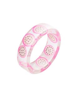 Fruits Fashion Acrylic Women Wholesale Ring - Dragon Fruit