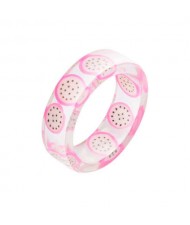 Fruits Fashion Acrylic Women Wholesale Ring - Dragon Fruit