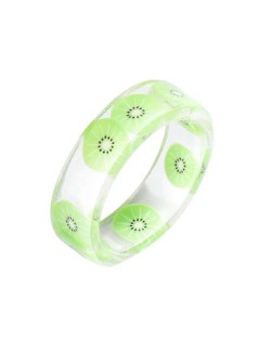 Fruits Fashion Acrylic Women Wholesale Ring - Kiwi