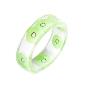Fruits Fashion Acrylic Women Wholesale Ring - Kiwi